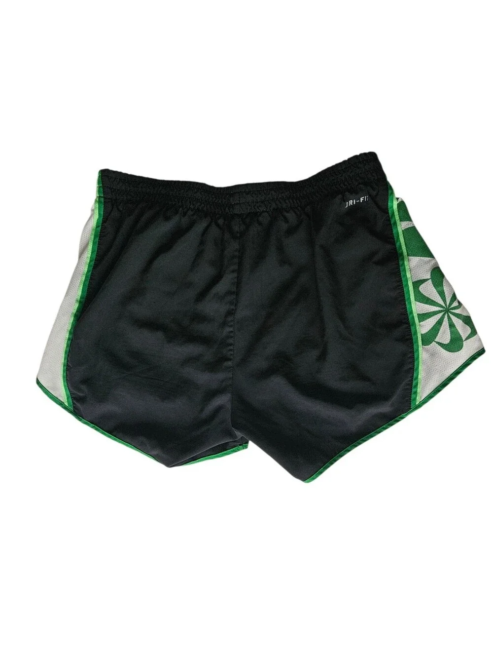NIKE Dri-FIT Tempo Black Green Athletic Running Shorts | SZ S